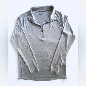 Under Armour Light Gray 1/4 zip long sleeves shirt men’s golf dadcore outdoor